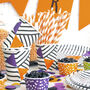 Black Graphic Patterned Paper Party Plates And Cups, thumbnail 4 of 4