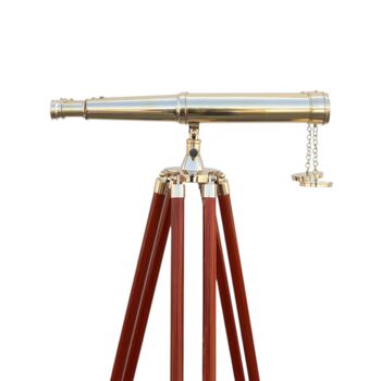 Personalised Double Barrel Telescope With Wooden Tripod, 6 of 8