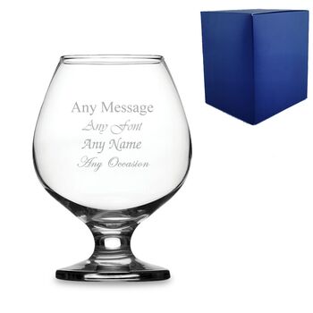 Personalised Engraved Brandy Cognac Glass Box, 2 of 7