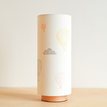 Hot Air Balloon Nursery Table Lamp With Wooden Base, 7 of 12