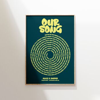 Our Song Personalised Lyrics Print, 4 of 9