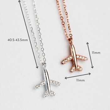 Sterling Silver Tiny Plane Pendant Necklace, 2 of 5