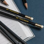 12 Personalised Black Graphite Pencils, thumbnail 1 of 2