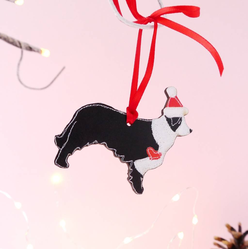 border collie christmas ornament by ren and thread | notonthehighstreet.com