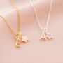 Sterling Silver Letter And Star Birthstone Necklace, thumbnail 1 of 12