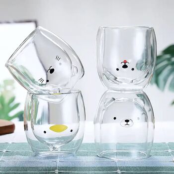 Cute Animal Double Walled Drinking Glass, 2 of 11