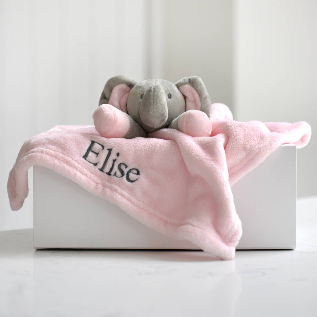 Personalised Pink Elephant Baby Comforter By A Type Of Design ...