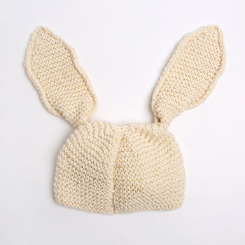 Baby Bunny Ear Hat Easy Knitting Kit Easter, 4 of 10