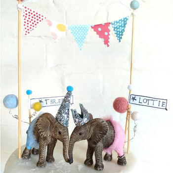 Personalised Baby Elephant Cake Topper Keepsakes, 4 of 6
