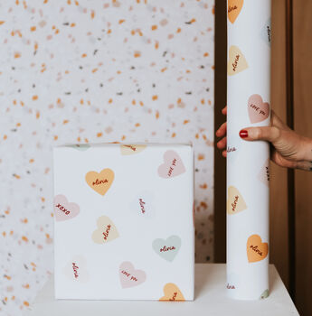 Personalised Valentine's Love Heart Wrapping Paper, 3 of 3