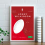 Jonny Wilkinson Infographic Rugby Art Print, thumbnail 1 of 3