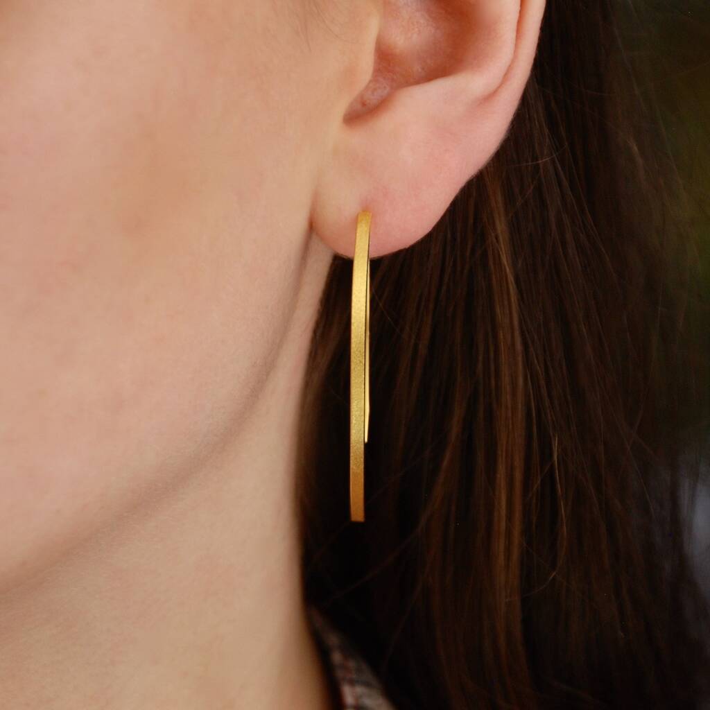 Frosted Gold Wishbone Earrings By Penelopetom