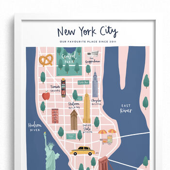 Personalised New York City Map Print, 4 of 6