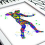 Set Of Four Bodybuilder Color Splash Print, thumbnail 3 of 6