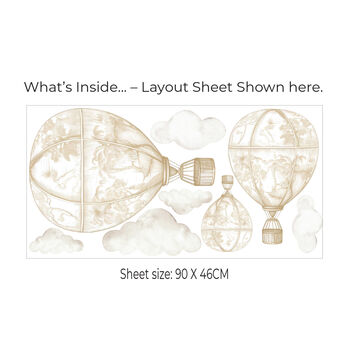 Vintage Safari Toile Hot Air Balloon Sticker Set, 2 of 5