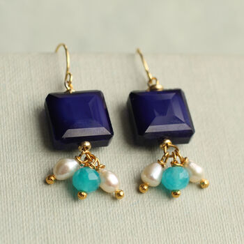 Lapis Lazuli Blue Charm Earrings, 3 of 6
