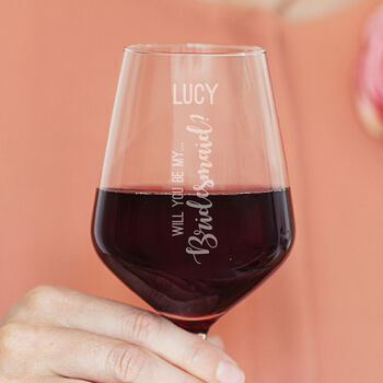 Personalised Wedding Role Proposal Glass For Her, 2 of 9
