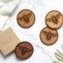 Wooden Drinks Coasters With Manchester Bee Design, thumbnail 1 of 7