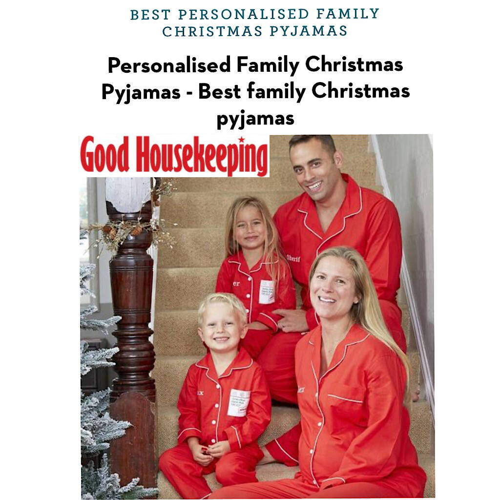 Personalised Family Christmas Red Pyjamas, 1 of 11
