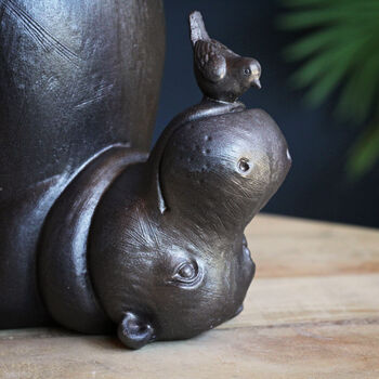 Yoga Hippo And Bird Ornament, 2 of 5