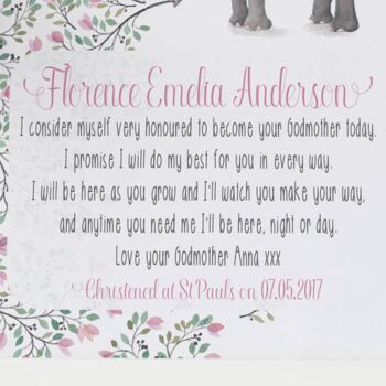 Christening Gift From The Godparents Personalised Print, 5 of 10