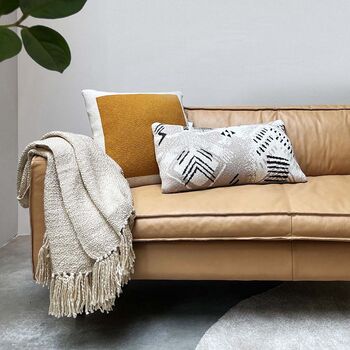 Solid Knitted Poster Cushion Sunset Yellow, 4 of 5