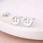 Sterling Silver Sewing Button Stud Earrings – 9mm, thumbnail 2 of 4