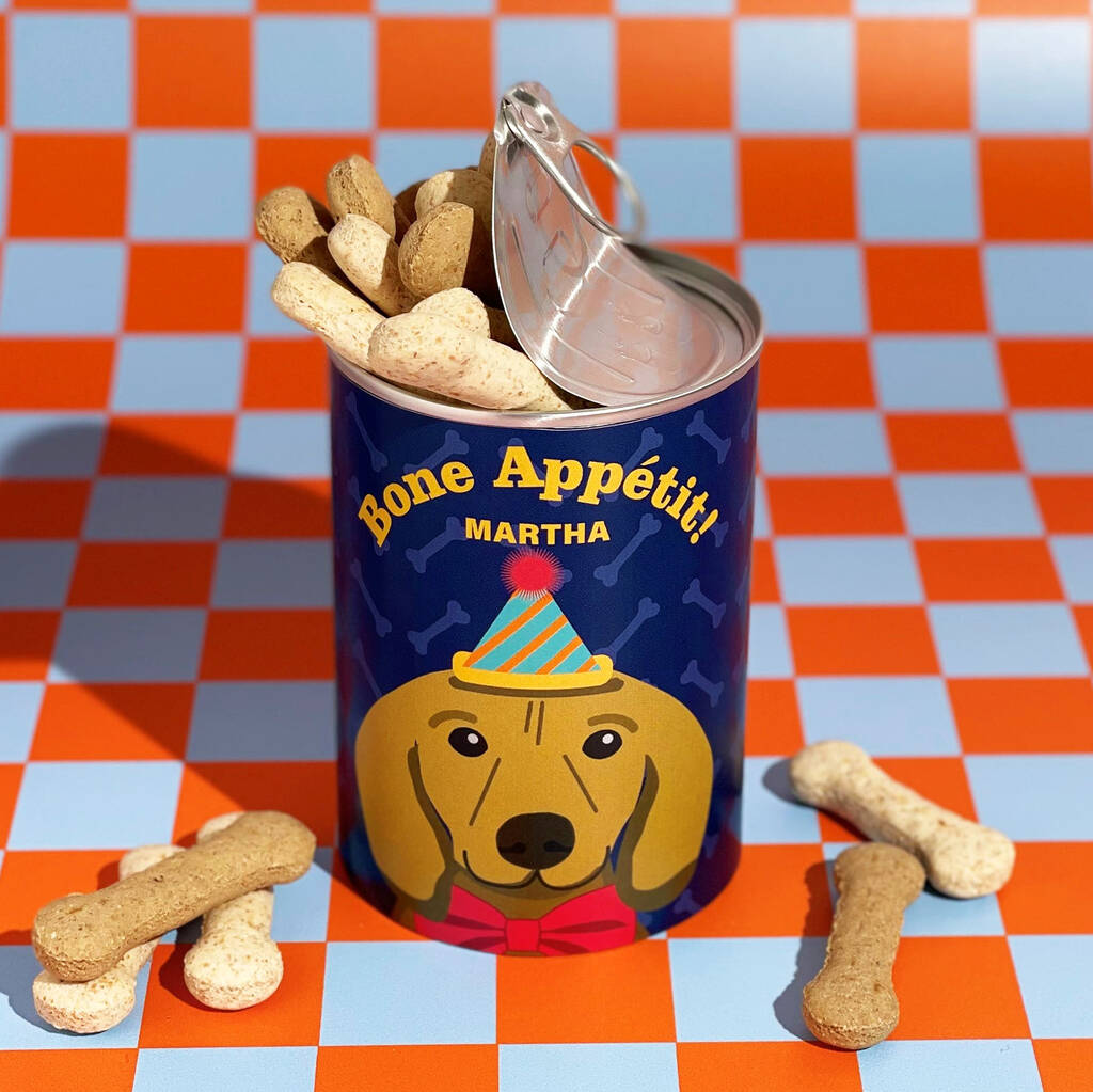 Personalised Birthday Dog Treats Tin Gift For Dogs, 1 of 3