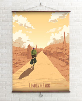 London To Paris Avenue Verte Cycling Travel Poster, 2 of 6