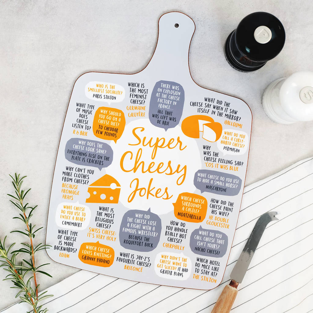 super cheesy jokes cheese board by paper plane ...
