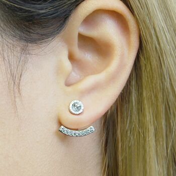 Topaz November Birthstone Gold Plated Silver Ear Jackets, 3 of 8