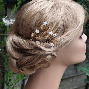Set Of Two Floral Bridal Hair Pins, 12 of 13
