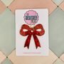 Red Ribbon Bow Glitter Christmas Tree Decoration / Sparkly Christmas Gift For Her, thumbnail 1 of 5