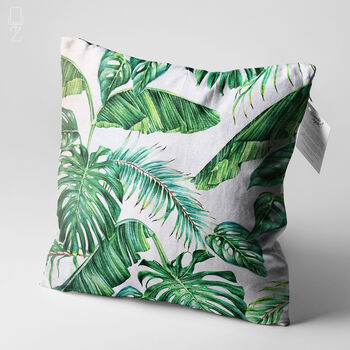 Green Tropical Leaves Cushion Cover, 3 of 7