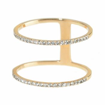 Double Band Diamond Ring, Rose Gold, 2 of 4