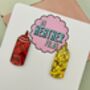 Ketchup And Mustard Glitter Resin Earrings, thumbnail 4 of 4