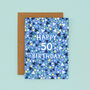 50th Birthday Card For Men, Geometric 50th Card, For Him, thumbnail 2 of 2