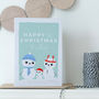 First Christmas Card Personalised With Cute Snow People, thumbnail 3 of 3