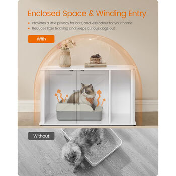 Cat Litter Box Furniture Enclosure Cabinet, 5 of 6