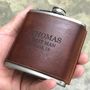 Personalised 3rd Anniversary Leather Hip Flask, thumbnail 7 of 11