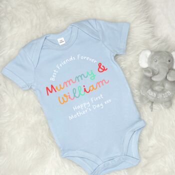 First Mother's Day Best Friends Forever Personalised Babygrow, 3 of 9