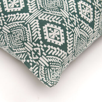 Omar Recycled Cotton Cushion Cover In Green, 4 of 4