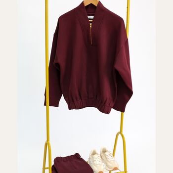 Margot Sweatshirt In Burgundy, 6 of 6