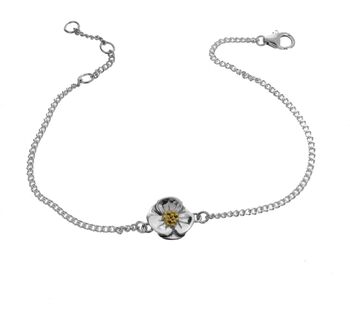 Sterling Silver And Gold Vermeil Poppy Bracelet, 2 of 3