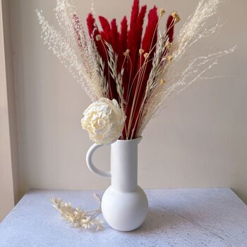 Red Pampas Grass With Vase, 3 of 3