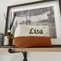 Personalised Embroidered Canvas And Faux Leather Toiletry Bag, thumbnail 3 of 7