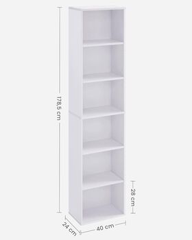 Bookcase Adjustable Shelves Modern Style Storage Unit, 11 of 12