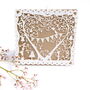 Whimsical Heart Garden Wedding Laser Cut Card, thumbnail 1 of 6