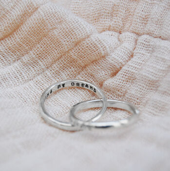 Personalised Interlinked Infinity Silver Band Ring, 6 of 9