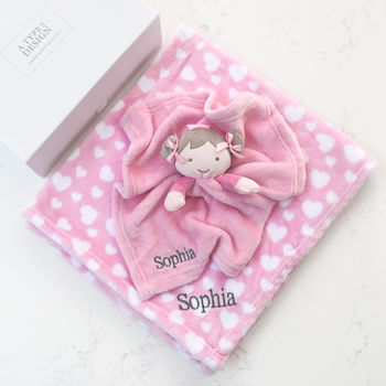 Personalised Baby Blanket And Dolly Comforter Gift Set, 4 of 8
